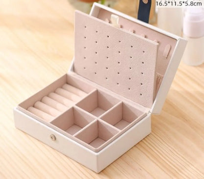 Simple Style Solid Color Pu Leather Jewelry Boxes