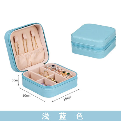 Simple Style Solid Color Pu Leather Jewelry Boxes