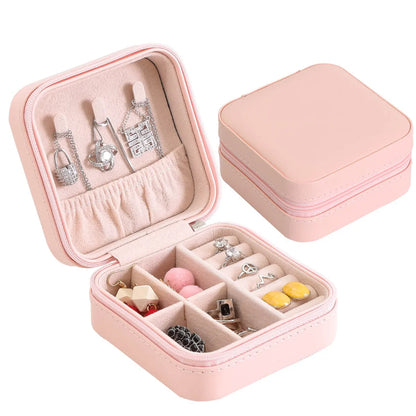 Simple Style Solid Color Pu Leather Jewelry Boxes