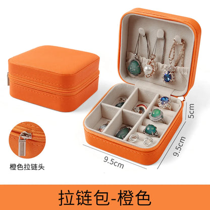 Simple Style Solid Color Pu Leather Jewelry Boxes