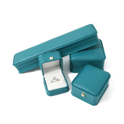 Simple Style Solid Color Pu Leather Jewelry Boxes