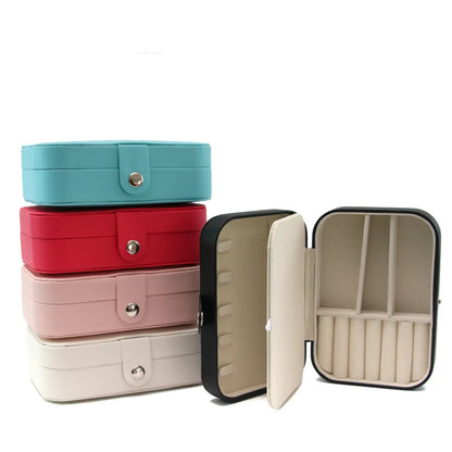 Simple Style Solid Color Pu Leather Jewelry Boxes