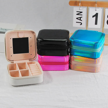 Simple Style Solid Color Pu Leather Jewelry Boxes