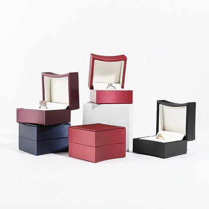 Simple Style Solid Color Pu Leather Jewelry Boxes