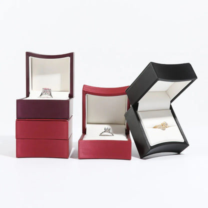 Simple Style Solid Color Pu Leather Jewelry Boxes