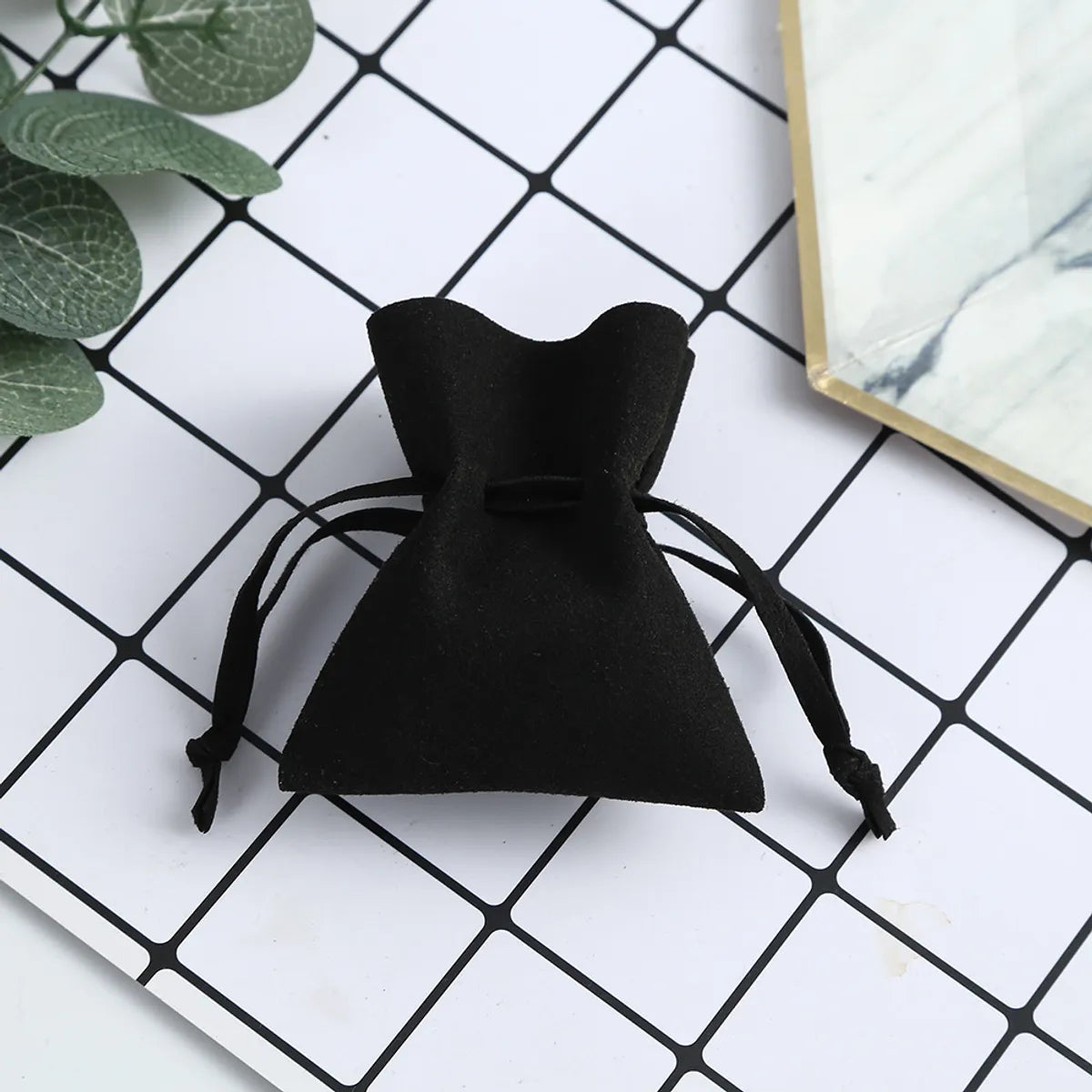 Simple Style Solid Color Pu Leather Jewelry Packaging Bags