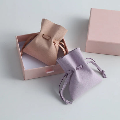 Simple Style Solid Color Pu Leather Jewelry Packaging Bags