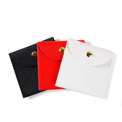 Simple Style Solid Color Pu Leather Jewelry Packaging Bags