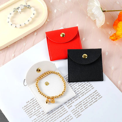 Simple Style Solid Color Pu Leather Jewelry Packaging Bags