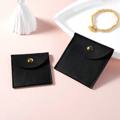 Simple Style Solid Color Pu Leather Jewelry Packaging Bags