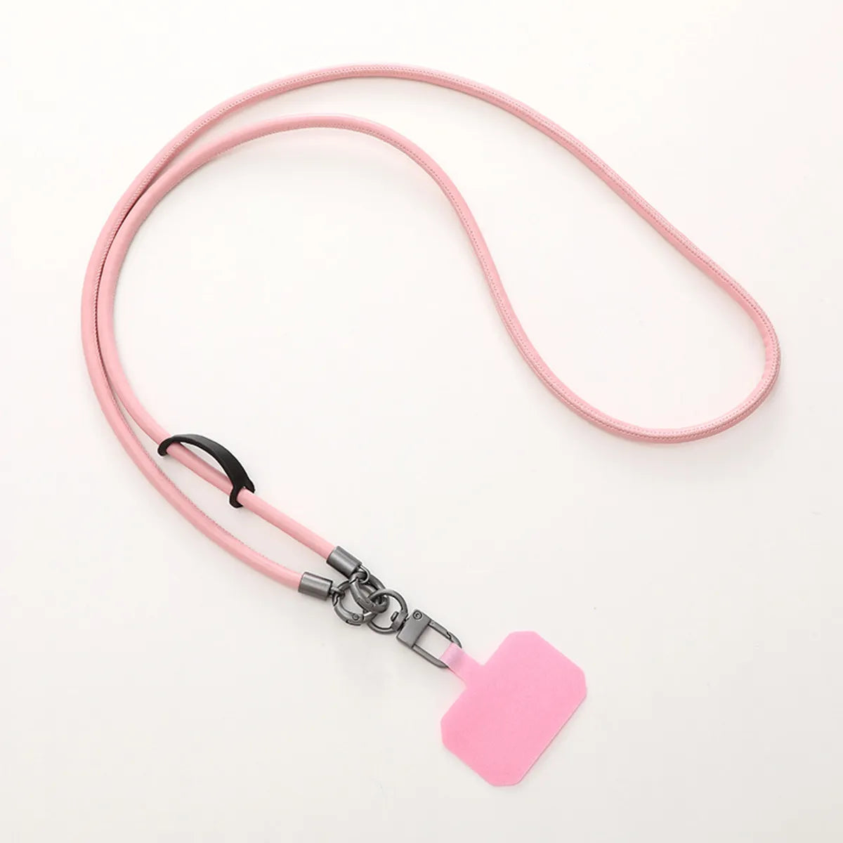 Simple Style Solid Color Pu Leather Knitting Chain Mobile Phone Chain