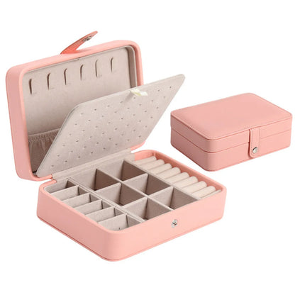 Simple Style Solid Color Pu Leather Layered Jewelry Boxes 1 Piece