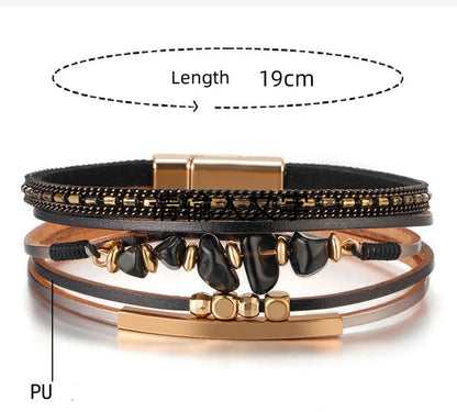 Simple Style Solid Color Pu Leather Plating Women's Wristband