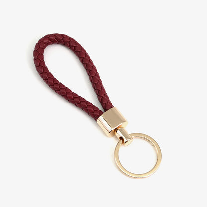 Simple Style Solid Color Pu Leather Unisex Bag Pendant Keychain