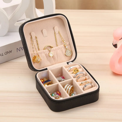 Simple Style Solid Color Pu Leather Velvet Wholesale Jewelry Boxes