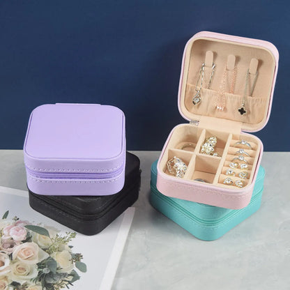 Simple Style Solid Color Pu Leather Jewelry Boxes