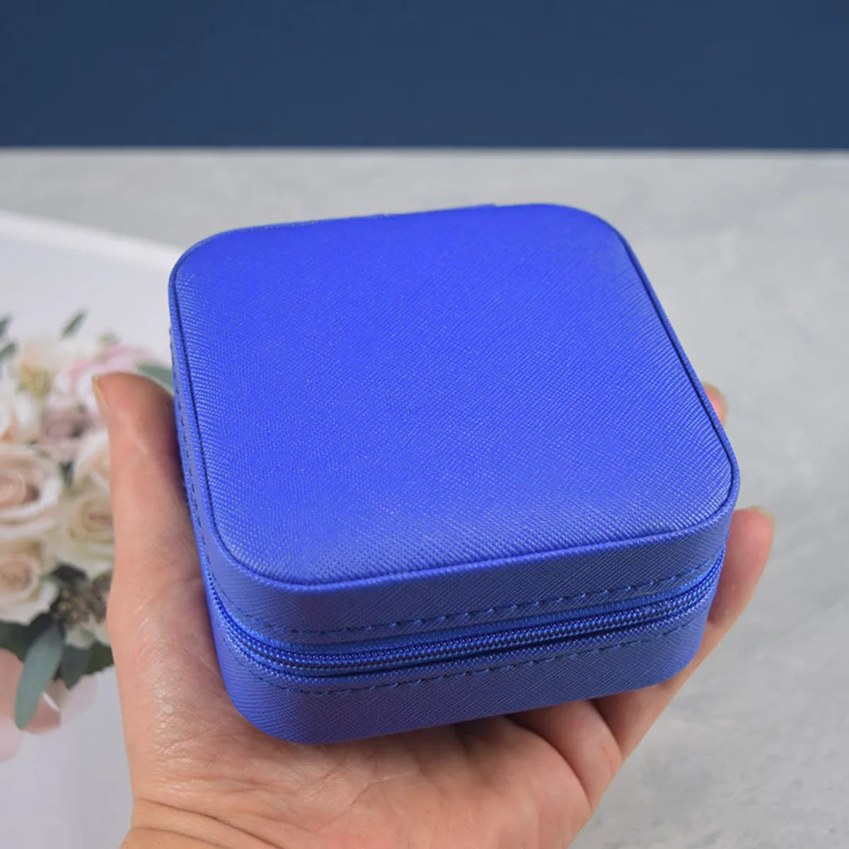 Simple Style Solid Color Pu Leather Jewelry Boxes