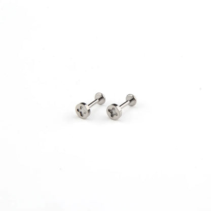 Simple Style Solid Color Pure Titanium Lip Stud In Bulk