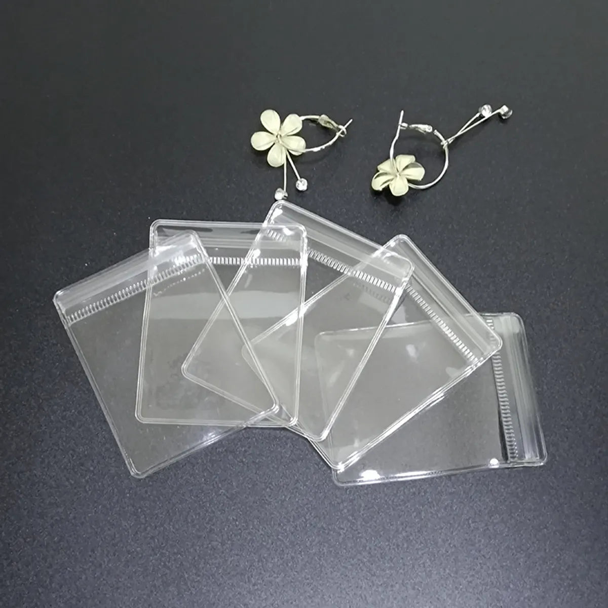 Simple Style Solid Color PVC Transparent Jewelry Packaging Bags