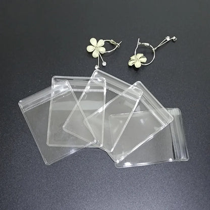 Simple Style Solid Color PVC Transparent Jewelry Packaging Bags