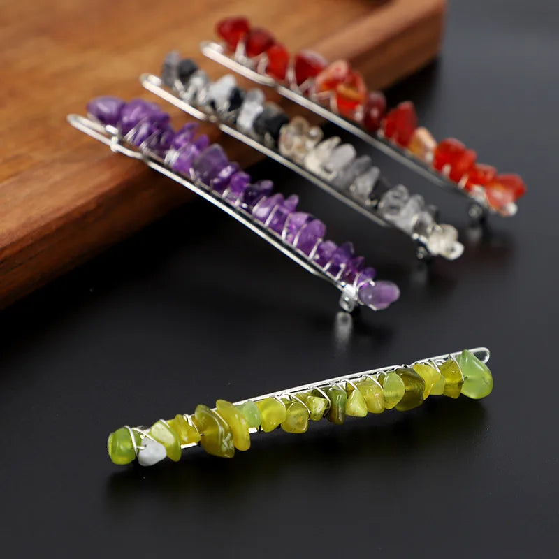 Simple Style Solid Color Rectangle Crystal Hair Clip