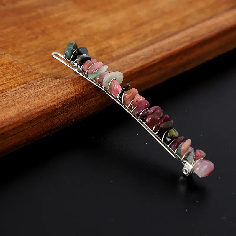 Simple Style Solid Color Rectangle Crystal Hair Clip