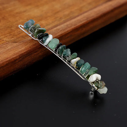 Simple Style Solid Color Rectangle Crystal Hair Clip