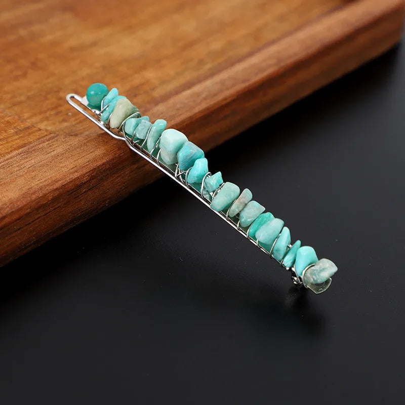 Simple Style Solid Color Rectangle Crystal Hair Clip