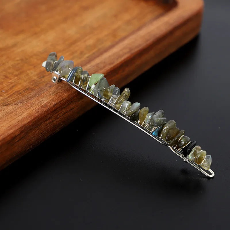 Simple Style Solid Color Rectangle Crystal Hair Clip