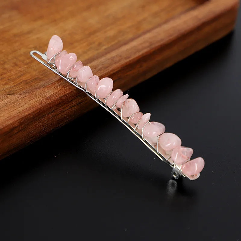 Simple Style Solid Color Rectangle Crystal Hair Clip