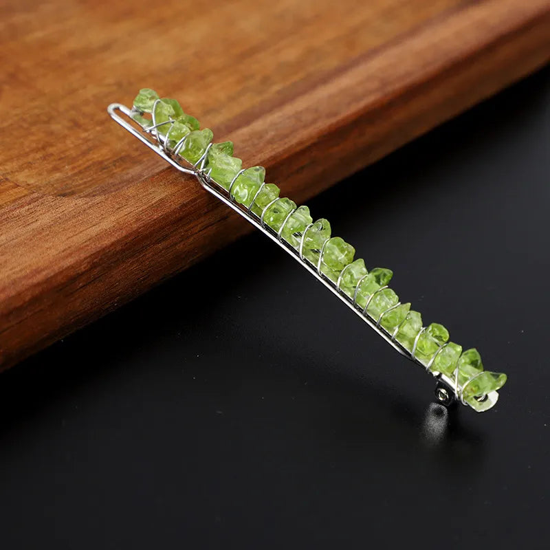 Simple Style Solid Color Rectangle Crystal Hair Clip