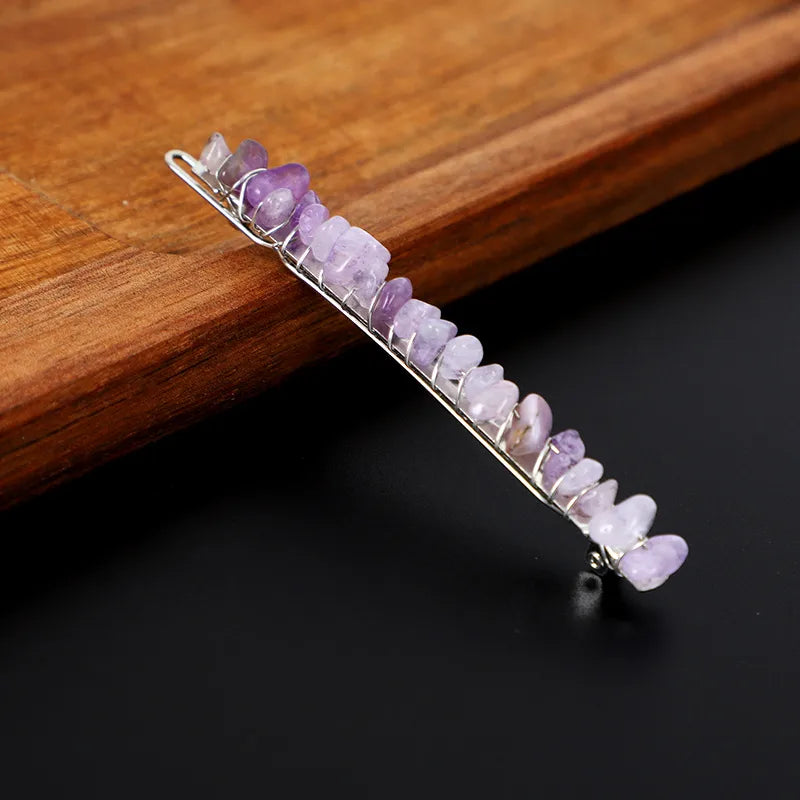 Simple Style Solid Color Rectangle Crystal Hair Clip