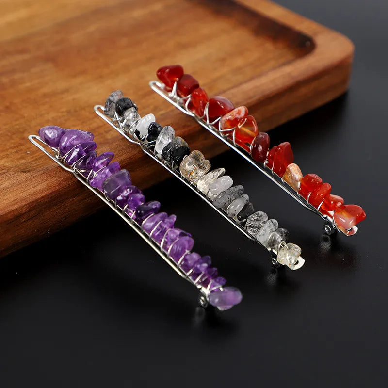 Simple Style Solid Color Rectangle Crystal Hair Clip