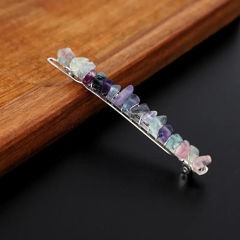 Simple Style Solid Color Rectangle Crystal Hair Clip