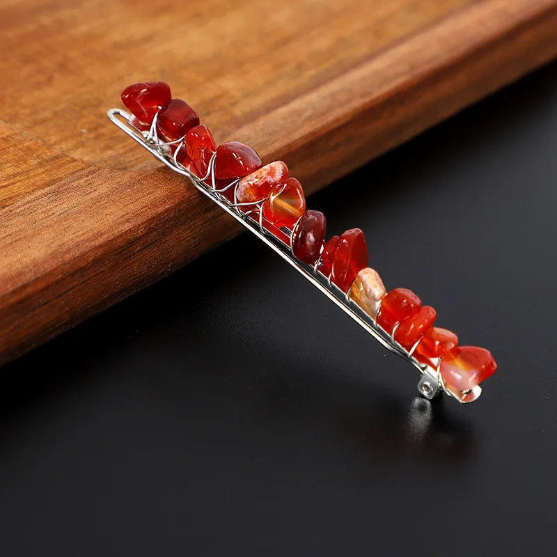 Simple Style Solid Color Rectangle Crystal Hair Clip