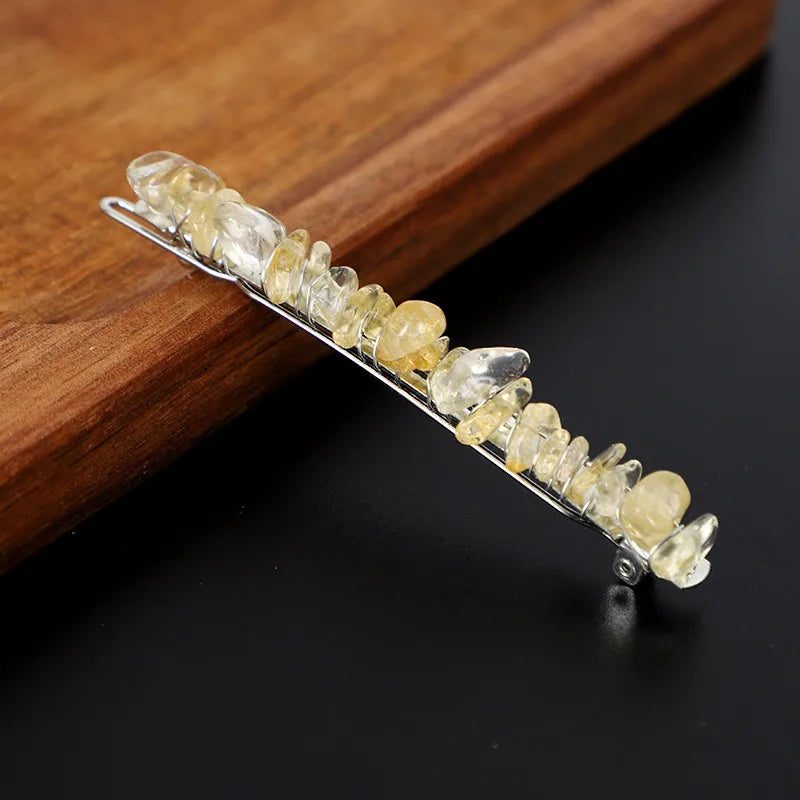 Simple Style Solid Color Rectangle Crystal Hair Clip