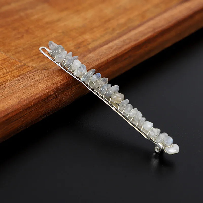 Simple Style Solid Color Rectangle Crystal Hair Clip