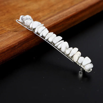 Simple Style Solid Color Rectangle Crystal Hair Clip