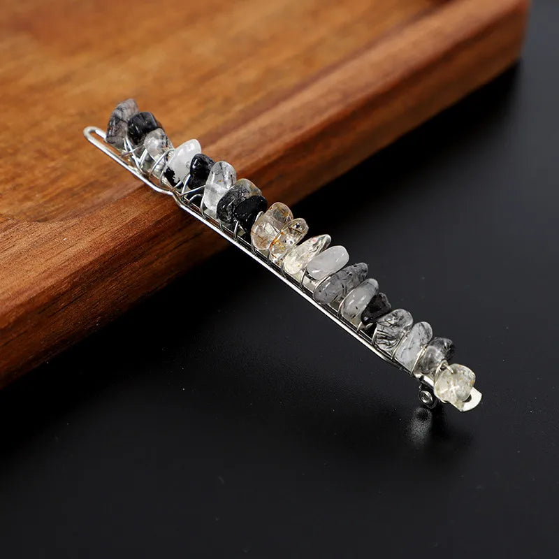 Simple Style Solid Color Rectangle Crystal Hair Clip