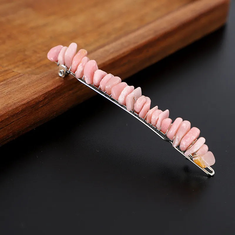 Simple Style Solid Color Rectangle Crystal Hair Clip