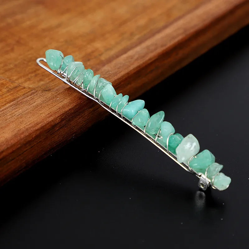 Simple Style Solid Color Rectangle Crystal Hair Clip