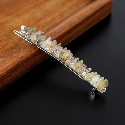 Simple Style Solid Color Rectangle Crystal Hair Clip