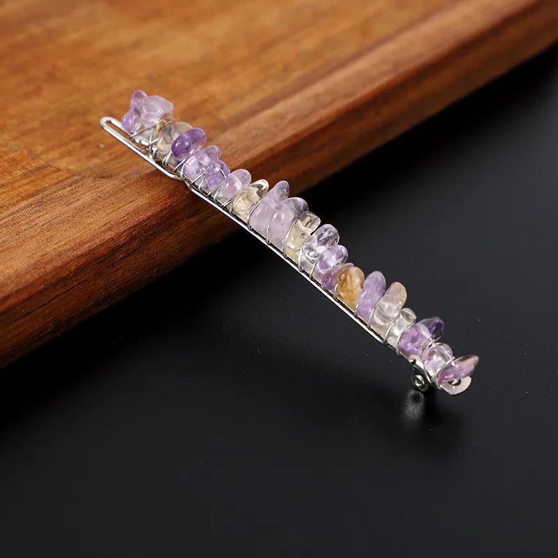 Simple Style Solid Color Rectangle Crystal Hair Clip