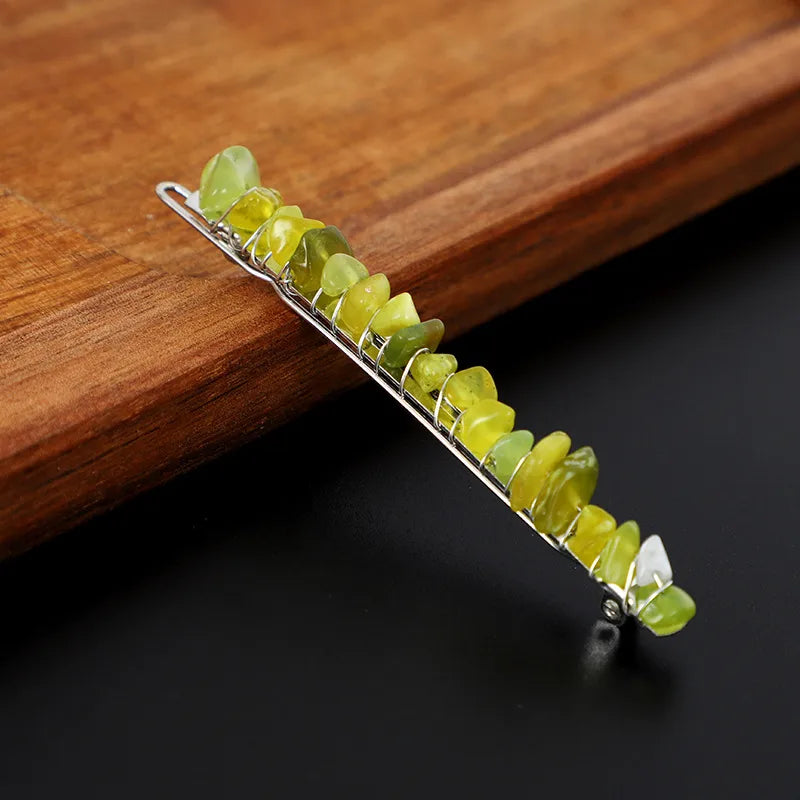 Simple Style Solid Color Rectangle Crystal Hair Clip