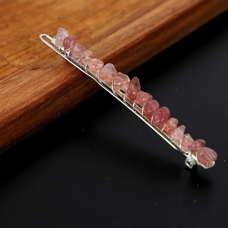 Simple Style Solid Color Rectangle Crystal Hair Clip