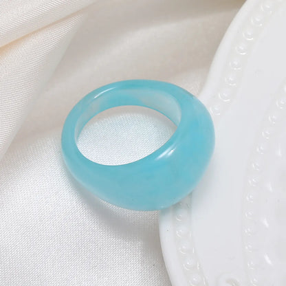 Simple Style Solid Color Resin Women'S Rings