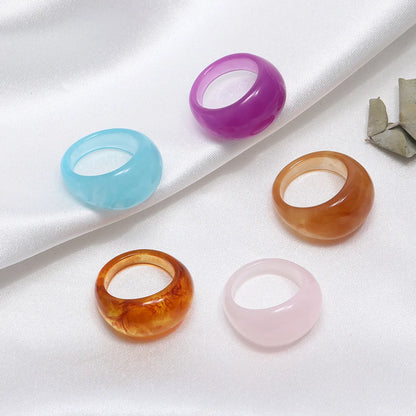 Simple Style Solid Color Resin Women'S Rings