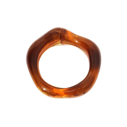 Simple Style Solid Color Resin Women's Rings