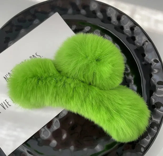 Simple Style Solid Color Rex Rabbit Fur Hair Claws