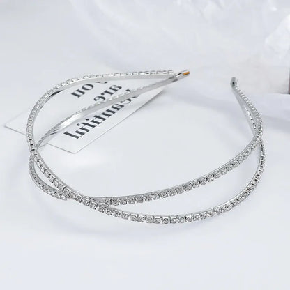 Simple Style Solid Color Rhinestone Plating Hair Band